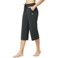 thumbnail image 4 of BALEAF Womens Pants Yoga Capris Training Work Running Joggers Casual Summer Cotton Pants with Pocketed Charcoal Size XL, 4 of 7