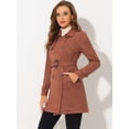 thumbnail image 3 of Chaqueta de gabardina de gamuza Sintética Allegra K para Mujer Blazer de Solapa Pico Caramelo XS, 3 of 5