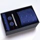 thumbnail image 1 of Cajas de regalo Corbata para hombre Bufanda cuadrada Gemelos Clip de corbata Conjunto de cinco piezas Negocios formales Rayas azules, 1 of 6