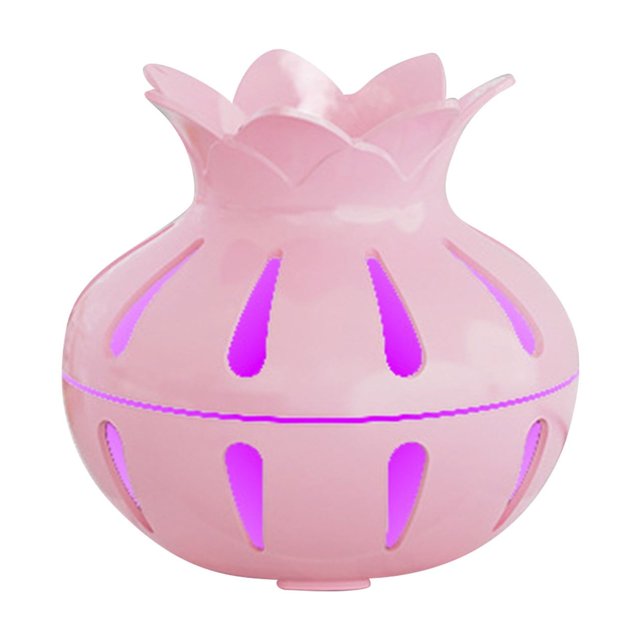 Humidificador de grano de madera, luz nocturna colorida, atomizador de aromaterapia, humidificador de escritorio USB para el hogar, dispositivo de reposición de agua.