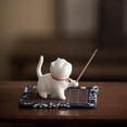 thumbnail image 1 of Lindos adornos de cerámica para fusor de incienso con forma de gatito, lindo bolígrafo para té con forma de gato, inserto de incienso creativo para interiores y hogares, 1 of 5