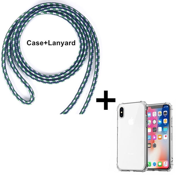 Funda cruzada transparente para iPhone 13 Pro Max 12 Pro Max 11 SE 2020 XS Max X XR 7 8 6 6S Plus 5 5S, cordón ajustable Fivean unisex