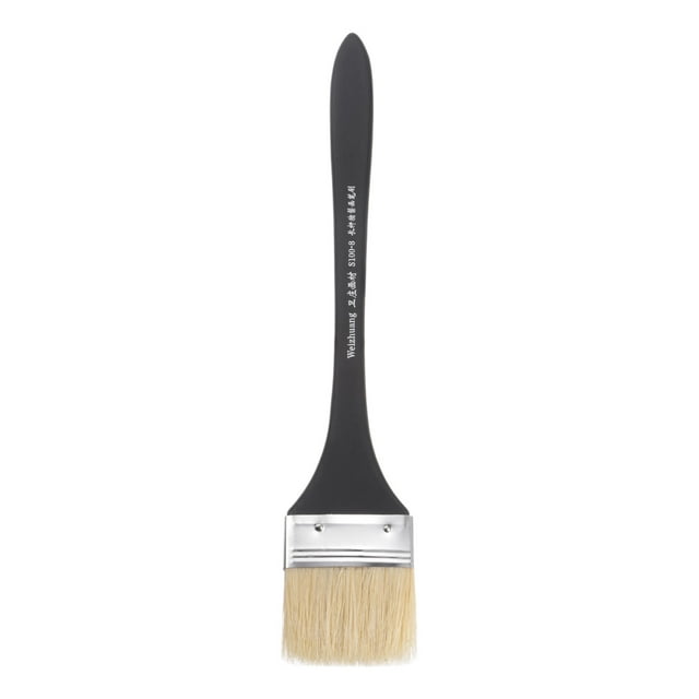 Brocha de Pintura Pequeña de 2" de Ancho con Cerda Natural y Mango de Madera, Herramienta de Pintura, Blanca