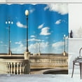 thumbnail image 1 of Ambesonne Italian Shower Curtain, Mascagni Livorno Street, 69"Wx84"L, Sky Blue White and Black, 1 of 3