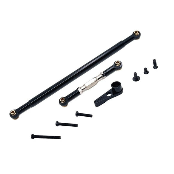 lionlar Metal Steering Link Rod Spare Parts Servo Rod and Arm for MN86 MN128 Vehicle black