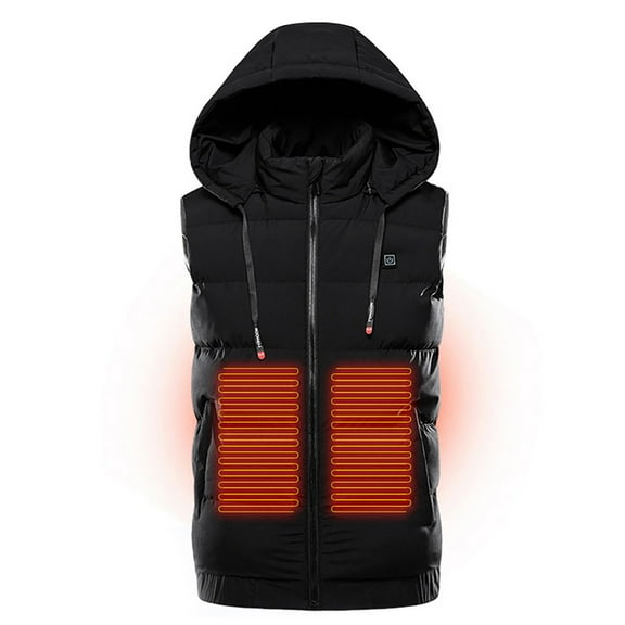 pxiakgy winter loose lightweight hooded heated vest mens and womens heating clothes lightweight usb heated vest jacket 3 heating level 9 adjustable heating area for hiking (battery pack black l
