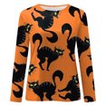 thumbnail image 4 of Fiaer,Halloween 3/4 Sleeve Womens Tops,Women's Oversized Halloween Printed T Shirts,Ladies Crew Neck Loose Fit Trendy Tshirts Orange2 L, 4 of 5
