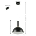 thumbnail image 3 of SAFAVIEH Montecito LED Black Iron Pendant Light with Black Shade, 3 of 8