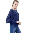 thumbnail image 3 of UJNDER Fashion Off The Shoulder Bat Sleeve Long Sleeve Pullover Sweater for Women Blue One Size, 3 of 5