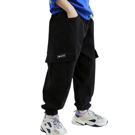RUTAYY Toddler Boys Pants Drawstring Elastic Sweatpants Active Joggers Plush Warm For Kids Trouser Versatile Infants Pants