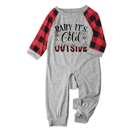 

Chiccall Matching Christmas Pajamas for Family Funny Letter Print Long Sleeve Tops Plaid Pants Homewear Pajamas Two-piece Baby Sets Christmas Gifts Holiday PJs Set for Women/Men/Kids/Couples