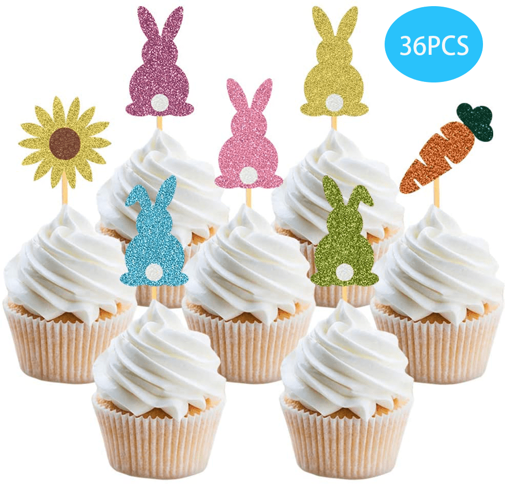 Cookies Edible Small Bunny Head Easter Assortment Sugar Decorations Brownies Cupcakes Birthday Party,,Cakes Layons Easy to use