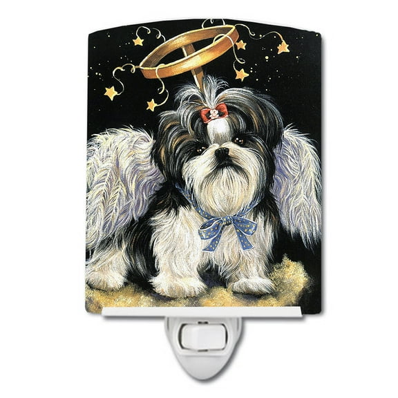 Caroline's Treasures PPP3127CNL Shih Tzu Christmas Angel Ceramic Night Light, 6x4x3", multicolor