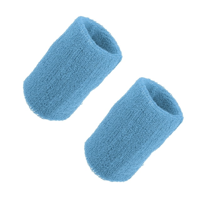 Par de Muñequeras Unique Bargains Algodón Absorbente de Sudor Azul Cielo 8x10cm