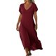 thumbnail image 1 of Mujeres Vestido Casual Manga Corta Cuello en V con Detalle de Cierre para el Uso en el Hogar, Cómoda Mezcla de Poliéster Spandex Señoras Vestir Ropa, 1 of 6