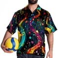 thumbnail image 4 of Note Men's Short Sleeve Beach Shirts, Casual Printed Button Down, Summer Unisex Spread Collar Tops, 4 of 6