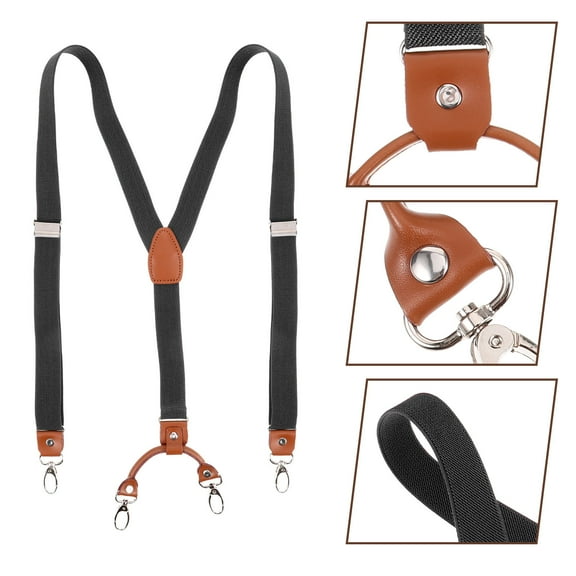 MLINS Adjustable Elastic Strap Suspender with Durable Metal Clips for Pants Assorted Color