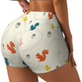 thumbnail image 2 of Kdxio colorful Squirrel Nuts Print Workout Shorts for Women Seamless Soft Smooth Gym Yoga Scrunch Active Shorts, 2 of 5