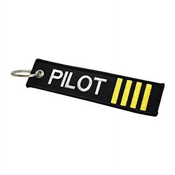 Pilot Key Chain Four Bars Pilot Keychain - Black & Gold