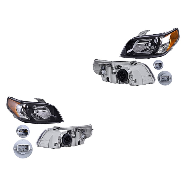 Par de Faros DEPO Aveo 2012 A 2018 Fondo Negro
