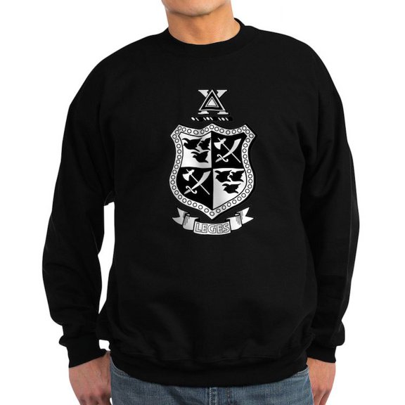 CafePress - Delta Chi Black And White Coat Of Arms Sweatshirt - Classic Crew Neck Sweatshirt