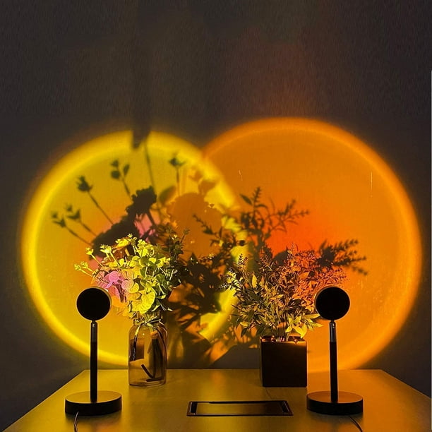 Lampe de projection coucher de soleil, Oceantree lampe coucher de soleil  projecteur veilleuses pour photographie romantique fête chambre décor ( coucher de soleil) 