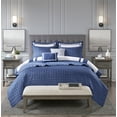 thumbnail image 2 of Noaman 8-Piece Navy King/Cal King Comforter and Quilt Set with Decorative Pillows, Hotel Collection Bedding, 2 of 16