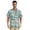 Ornate Sea-fish Quilt Pattern, variant on Men's Short Sleeve Button Down Shirt, Wrinkle Free Casual Summer Beach Vacation Tops, Retro Poster Sea-fish, S-3XL