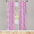 thumbnail image 3 of Ambesonne Pink Polka Dots Curtains, Asymmetric Rounds, Pair of 28"x63", Pink and White, 3 of 5