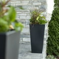 thumbnail image 3 of Step2 Tremont 2pk Plastic Black Square Planter 15" W x 15" D x 28" H, 3 of 18