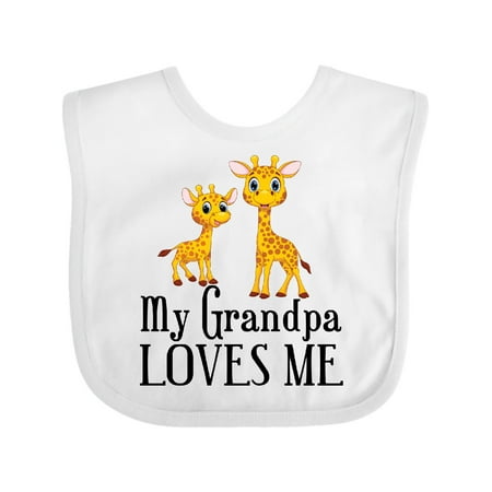 

Inktastic Bright Giraffes My Grandpa Loves Me Gift Baby Boy or Baby Girl Bib