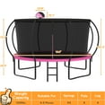 thumbnail image 2 of KOFUN Trampoline with Basketball Hoop, Enclosure, Anchors Kit, Ladder, 8FT 10FT 12FT 14FT 15FT 16FT Heavy Duty Backyard Trampoline for Kids and Adults, Galvanized Anti-Rust Coating, Pink, 2 of 9