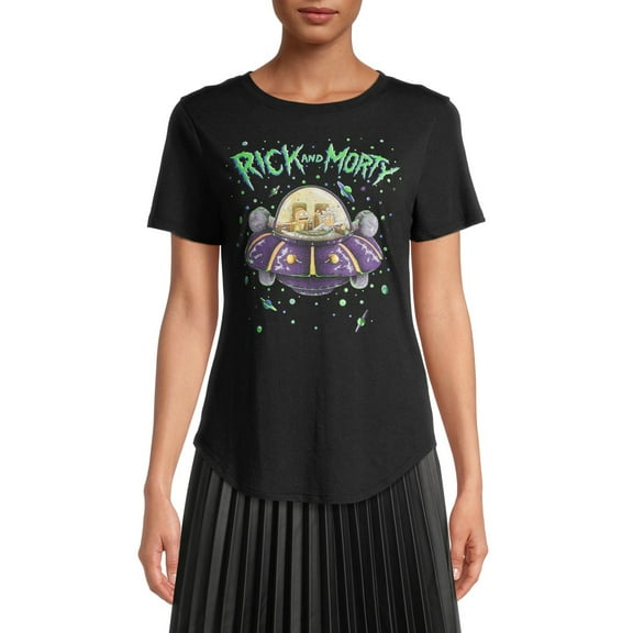 Rick and Morty Juniors Spaceship Graphic T-Shirt