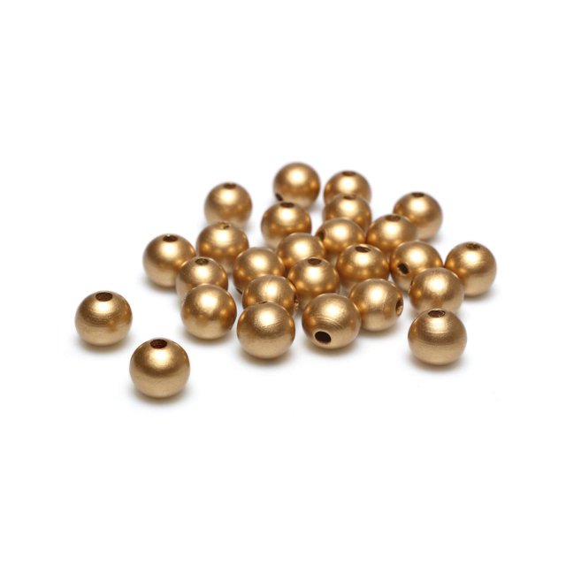 Perlas de madera Woodeni, 150 unidades, 16 mm, doradas, manualidades