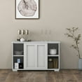 thumbnail image 3 of Kepooman Sideboard Buffet, Kitchen Storage Cabinet,Kitchen Storage Cupboard Cabinet with Sliding Door-Antique White, 3 of 12