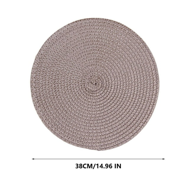 SLYNSHome Round Placemats,Washable Heat and Stain Resistant Place mats,Woven Non Slip Table Mats for Restaurant Table Protection Table Placemats - Coffee