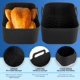 thumbnail image 3 of MesaSe 2 Pcs Casserole en Silicone pour Friteuse à Air Chaud Compatible avec les Friteuses à Double Panier Ninja Doublure Réutilisable pour Friteuse à Air avec Poignée Brosse à Huile Tapis de Cuisson en Silicone pour Friteuse à Air, 3 of 7