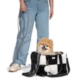 thumbnail image 3 of Oodles Quilted Soft-Sided Pet Carrier Bag with Zipper and Pom Charm, Multicolor, 13 lb Limit, 3 of 14