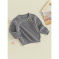 thumbnail image 3 of Suealasg Toddler Boys Girls Sweaters 3M 6M 9M 12M 18M 24M 2T 3T Kids Long Sleeve Solid Color Knit Warm Pullovers Tops Casual Fall Knitwear Clothes for Baby Boys Girls, 3 of 9