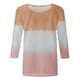 thumbnail image 4 of Camisas Para Mujer Camiseta Estampada de Moda Blusa de Manga 3/4 de Longitud Media Cuello Redondo Tops Casuales Odeerbi ODB123652, 4 of 5
