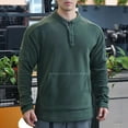 thumbnail image 2 of HAiming Mens Warm Tops Stand Collar Long Sleeve Soft Comfy Casual Pullover Sweatshirts with Pockets, 2 of 7