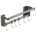 thumbnail image 1 of BMYJ Stainless Steel Kitchen Rail Organizer, Wall Mounted Utensil and Cookware Hanging Rack with Sliding Hooks, for Storing Pots, Pans, and Kitchen Tools, Practical for Kitchen and Bathroom, 1 of 9