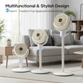 thumbnail image 2 of Ktaxon 40inch Standing Fan for Bedroom, 120°+90°Omni-directional Oscillating Fan, 3-in-1 Pedestal & Tabletop Fan with 3 Speeds, 12H Timer, Remote and Adjustable Height, Air Circulator Fan, White, 2 of 9