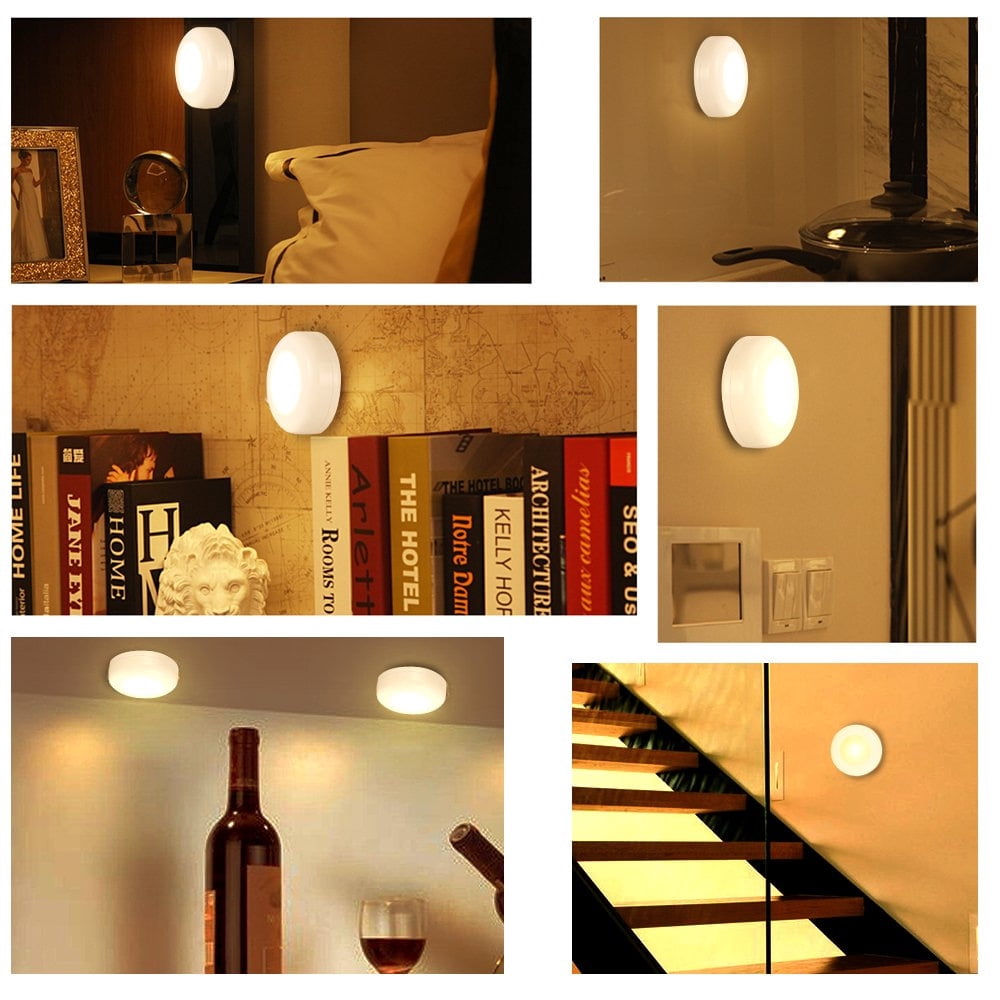 Battery Operated Lights with Remote, Wireless Led Under Cupboard Light with Remote Control, Under Cabinet Lighting, Stair Closet Lights (Six lights and two remote controls,Battery not included)