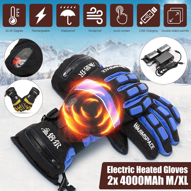 Control Level Electric Battery Heated Gloves Heating Mittens Winter