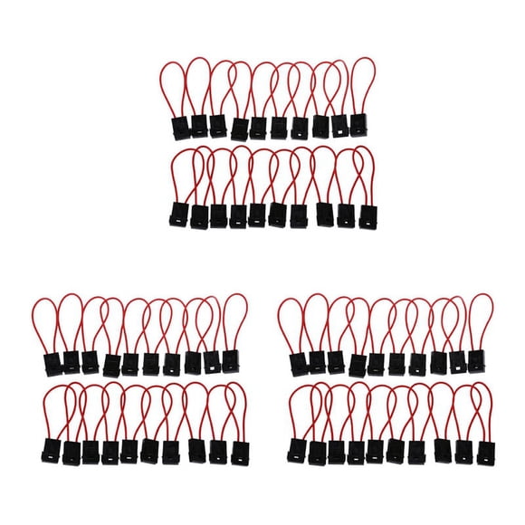 Bloc Porte-Fusible en Ligne 30A Fil Noir Rouge pour Voiture Bateau Camion 60 Pcs