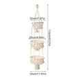 thumbnail image 2 of 3-Tier Boho Macrame Hanging Fruit Basket, 43-Inch Hand-Woven Cotton Rope Vegetable Organizer, Space-Saving Kitchen Storage and Indoor Plant Hanger, Cream White, 2 of 8