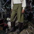 thumbnail image 4 of Avirosel Men's Medieval Pirate Pants Loose Renaissance Viking Halloween Gothic Costume Trousers Army Green, 4 of 5