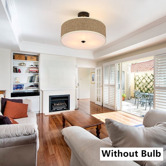 3-Lights Semi-flush Mount Light Ceiling Pendant Lamp Bedroom Chandelier Fixtures Without Bulb
