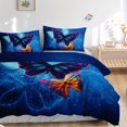 thumbnail image 2 of 3-Piece Butterfly Print Bedding Set - Soft & Comfortable Duvet Cover for Bedroom & Guest Room, 2 of 4
